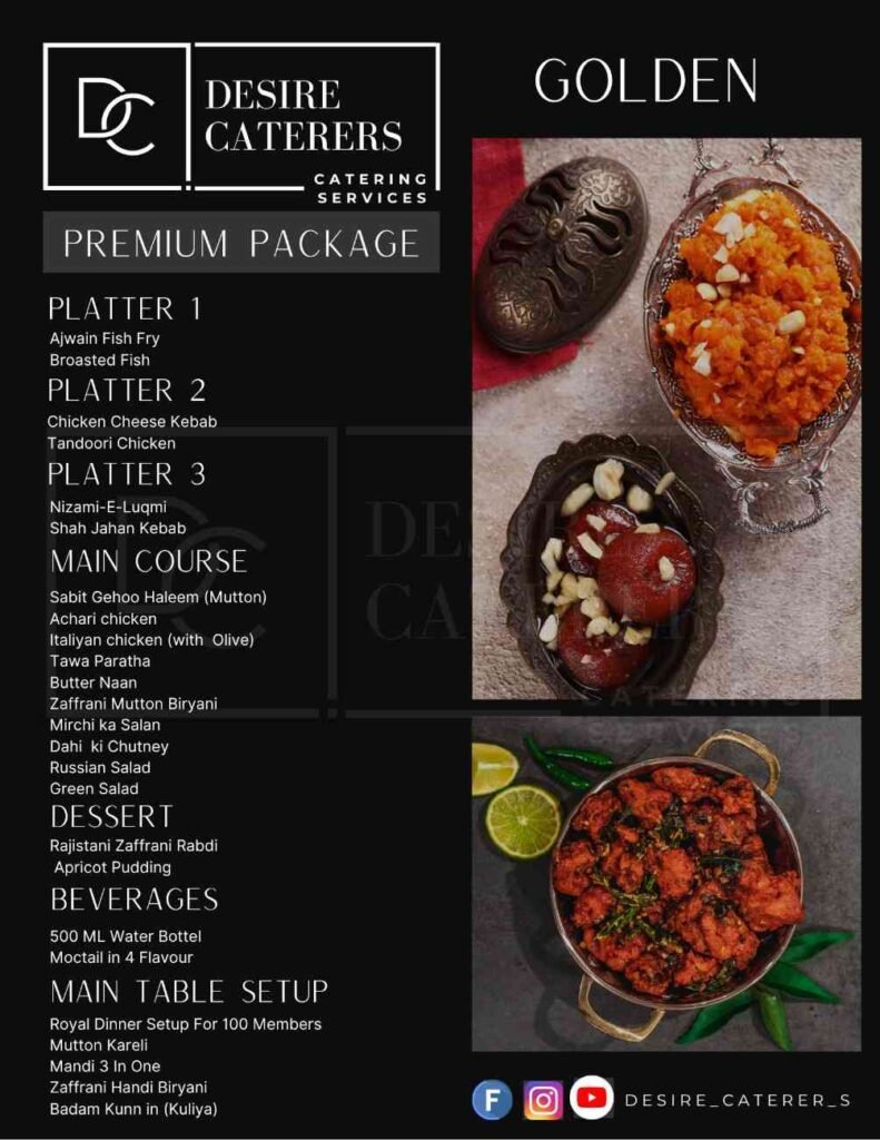 catering menu desire caterers catlog