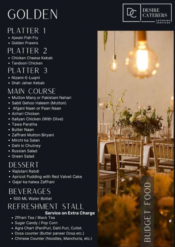 Catering non-veg menu packages catlog hyderabad
