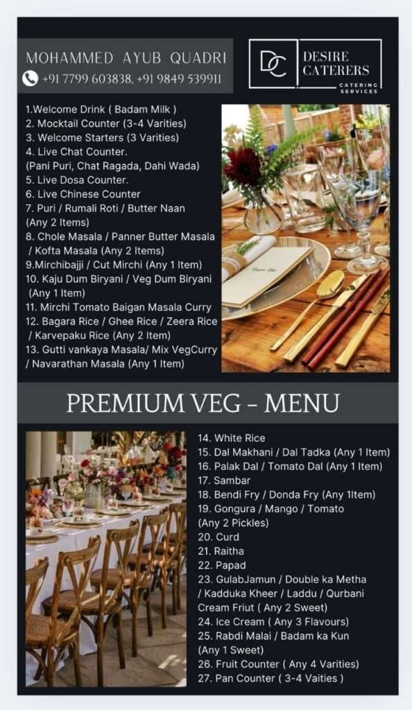 veg caterers in hyderabadCatering menu packages catering food packages